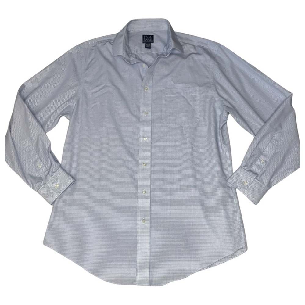 Jos. A. Bank White and Blue Grid Shirt